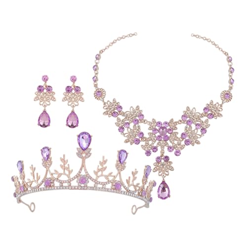 BESPORTBLE 1 Satz Crown Halskette Ohrring -Set Hochzeit Braut Tiaras Geburtstag Dame elegant Perlenohrringe Strasskrone für Mädchen Strassschmuck Kronen Zinklegierung Violett BESPORTBLE 1 Satz Crown Halskette Ohrring -Set Hochzeit Braut Tiaras Geburtstag Dame elegant Perlenohrringe Strasskrone für Mädchen Strassschmuck Kronen Zinklegierung Violett von BESPORTBLE