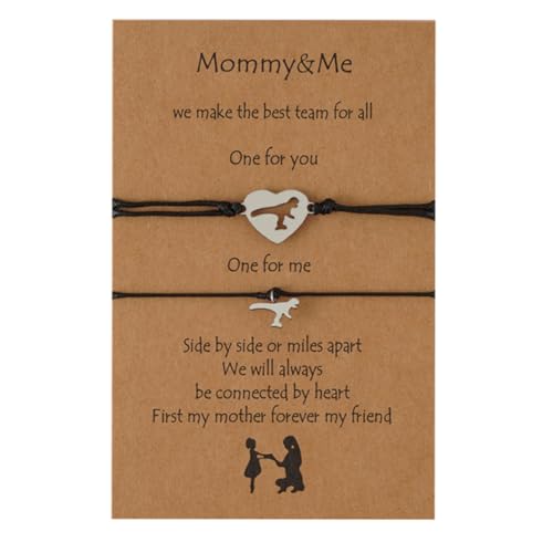 BESPORTBLE 1 Satz Dinosaur Mother Junge Mädchen Armbänder Woven String Armband Set Matching Armbänder für Mutter und Junge Mädchen Schwarzes Design für und Besondere Anlässe von BESPORTBLE