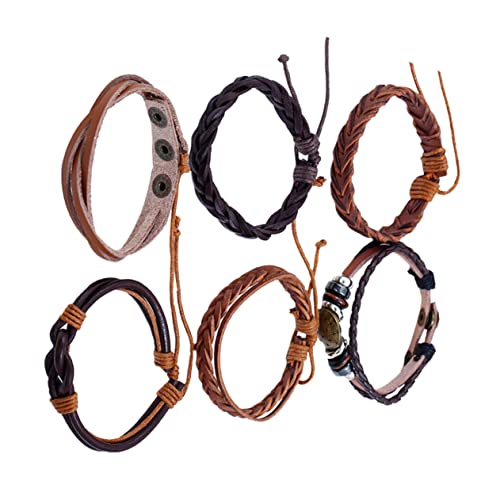 BESPORTBLE Männlicher Lederarmband Vintage Gewebt Stil Handgelenkskette Armbänder Arm Schmuck von BESPORTBLE