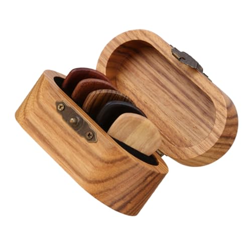 BESPORTBLE 1 Satz Gitarren Plektren Set aus Holz mit Aufbewahrungsbox Teiliges Set mit Holz Picks und Praktischem Organizer für Akustik und Gitarre für Unterwegs von BESPORTBLE