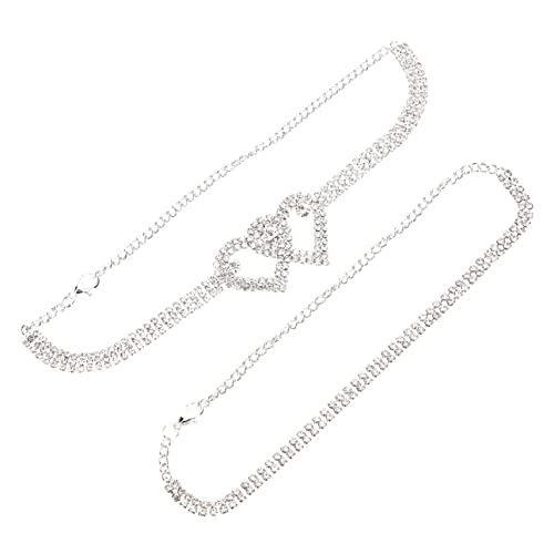 BESPORTBLE 1 Satz Herz Fußkettchen für Damen Glänzende Fußschmuck Knöchel Armbänder für Strand Hochzeit Besondere Anlässe Boho Schmuck von BESPORTBLE