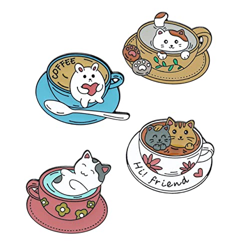 BESPORTBLE 1 Satz Katzenbrosche Cartoon Design Dekorative Anstecknadel Für Kleidung Taschen Schals Für Alltäglichen Gebrauch Besondere Anlässe 4 Stück von BESPORTBLE