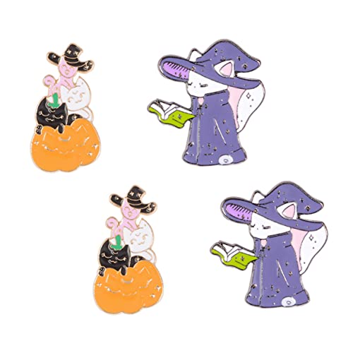 BESPORTBLE 4stücke Cartoon-katzen-brosche Kreative Brustnadel Anstecknadel Kleidungsornament Zufälliger Stil von BESPORTBLE