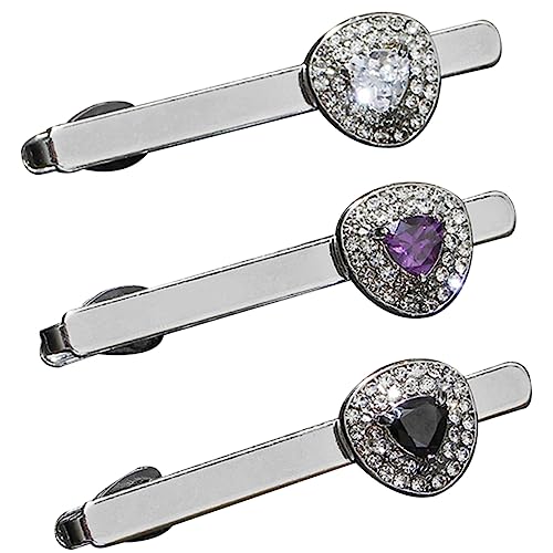 BESPORTBLE 1 Satz Krawattenklammern Für Herren Krawattennadel Mit Schmucksteinen Für Business Hochzeiten Langlebig Leicht Farbbeständig Passt Zu Verschiedenen Anzügen 3 Stück von BESPORTBLE