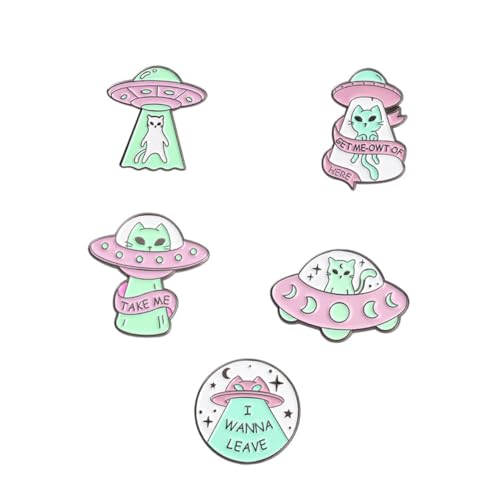BESPORTBLE 5stücke Pin Aus Emaille Knopf-button-pin Für Hut Und Jacke Cartoon-design Raumthema Einfache Befestigung An Revers Glatte Oberfläche Abnehmbar von BESPORTBLE