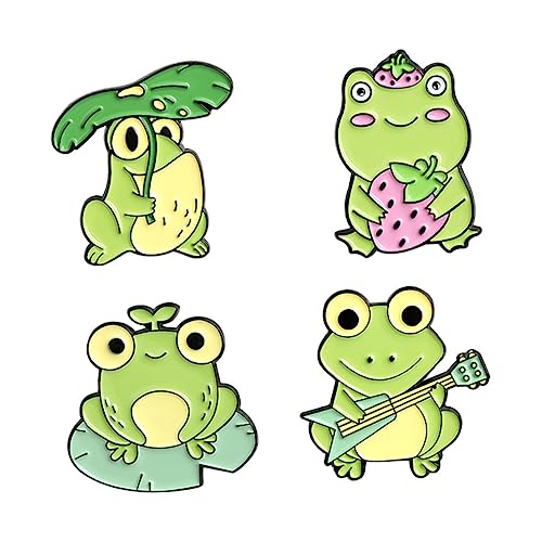 BESPORTBLE 1 Satz Lustige Frosch Brosche Niedliche Schmucknadel Für Kleidung Taschen Oder Hüte Farbiges Design Für Für Frauen 4 Stück von BESPORTBLE