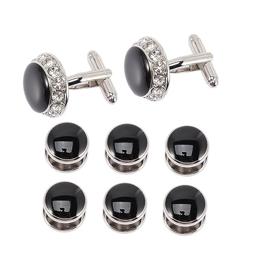 BESPORTBLE 1 Satz Manschettenknöpfe Herren Teiliges Mit Funkelnden Strasssteinen Elegantes Accessoire Für Anzüge Für Hochzeiten Business Events Festliche Anlässe 8 Stück von BESPORTBLE
