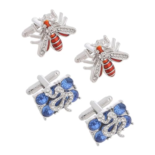BESPORTBLE 1 Satz Manschettenknöpfe Mit Bienenmotiv Smoking Ohrstecker Herren Manschettenknöpfe Anzug Manschettenknöpfe Für Herren Business Manschettenknöpfe Hemd 2 Paare von BESPORTBLE
