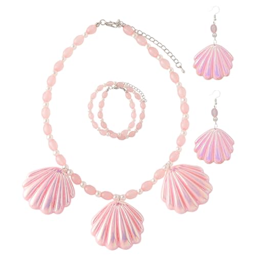 BESPORTBLE Elegantes Muschel-armband-halsketten-ohrring-set Für Frauen Und Mädchen Abschlussball Abend von BESPORTBLE