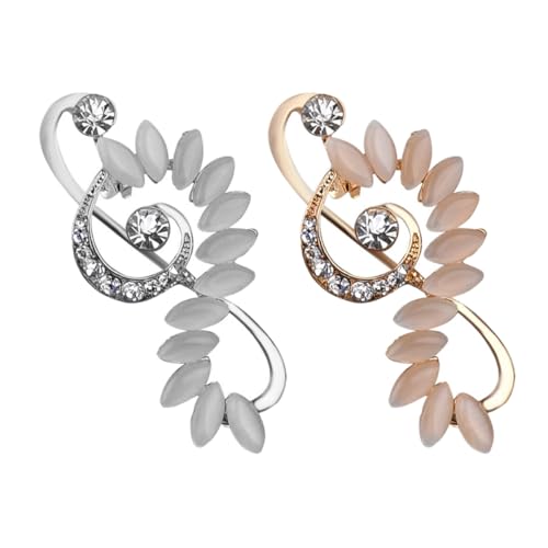 BESPORTBLE 1 Satz Musiknoten Brosche Für Damen Stilvolle Dekoration Für Kleidung Modischer Accessoire Pin Für Jeansjacken Outfits Broschen Mit Glänzendem Finish 2 Stück von BESPORTBLE