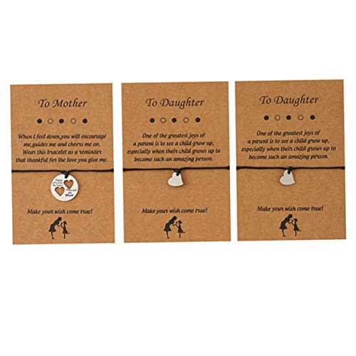 BESPORTBLE 1 Satz Mutter Tochter Armband Set Verstellbares Herz Armband Geflochtenem Faden Perfektes Muttertag Stilvolles und Langlebiges Schmuckstück für Besondere von BESPORTBLE