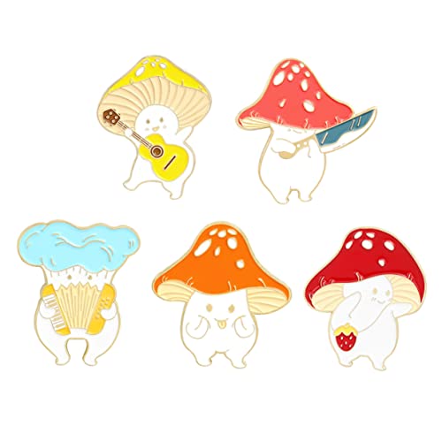 BESPORTBLE 5stücke Pilz Brosche Aus Legierung Dekorative Brustnadel Für Kleidung Tasche Hut Schal Und Kopftuch Exquisites Pilzmotiv-accessoire von BESPORTBLE