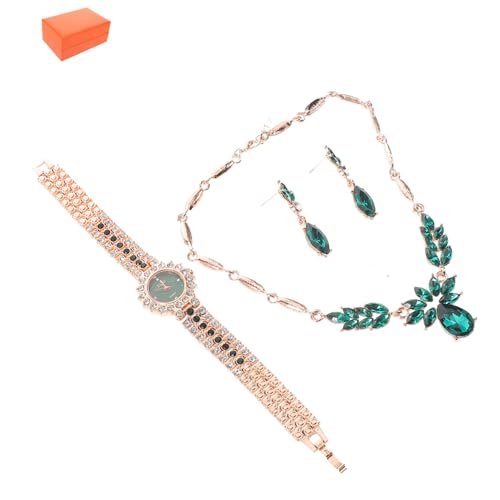 BESPORTBLE Hochzeitsschmuckset Für Frauen Mit Grünem Schmuck Uhr Halskette Und Ohrringen Brautschmuckset Mit Sternenhimmel-Motiv Schmuckset Für Brautjungfern BESPORTBLE Hochzeitsschmuckset Für Frauen Mit Grünem Schmuck Uhr Halskette Und Ohrringen Brautschmuckset Mit Sternenhimmel-Motiv Schmuckset Für Brautjungfern von BESPORTBLE