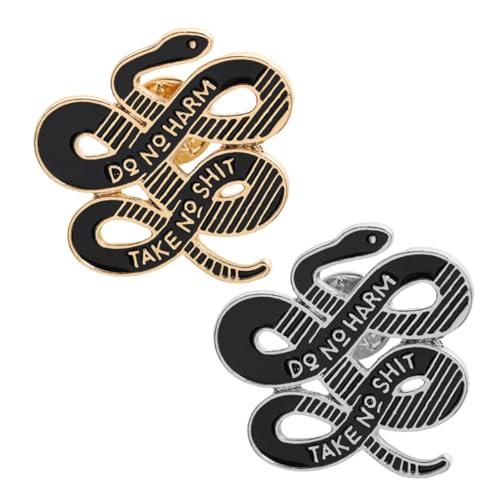BESPORTBLE 1 Satz Snake Broschen Lustige Kreative Dekorative Broschen Langlebigem Legierungsmaterial Für Kleidung Taschen Jeans Silber 2 Stück von BESPORTBLE