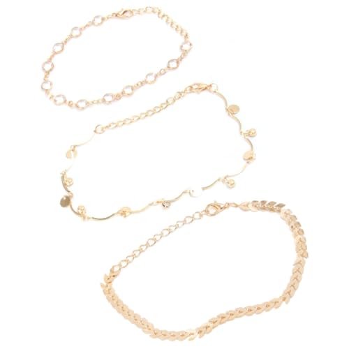 BESPORTBLE 1 Satz Teiliges Boho Fußkettenset Mit Runden Pailletten Stilvolles Fußaccessoire Für Frauen Strandpartys Hochzeiten Tägliche Outfits Hochwertigem Legierungsmaterial 3 Stück von BESPORTBLE