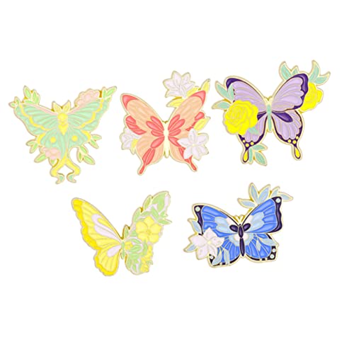 BESPORTBLE 5stücke Schmetterlings Brosche Schal Schnalle Taschenabzeichen Revers Pin Vintage Schmuck Für Damen Mädchen von BESPORTBLE