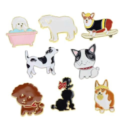 BESPORTBLE 1 Satz Teiliges Cartoon Hund Broschen Für Niedliche Anstecknadeln Für Kleidung Taschen Hüte Kreative Stilvolle Brustpins 8 Stück von BESPORTBLE