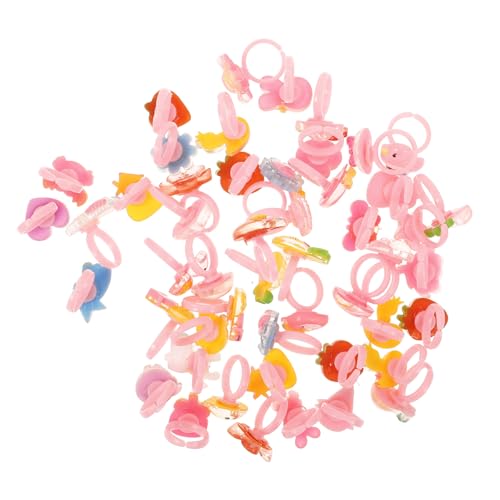 BESPORTBLE 1 Satz Teiliges Cartoon Ringe Für Verstellbare Langlebige Harzspielzeuge Mit Niedlichem Design Für Partys 50 Stück von BESPORTBLE
