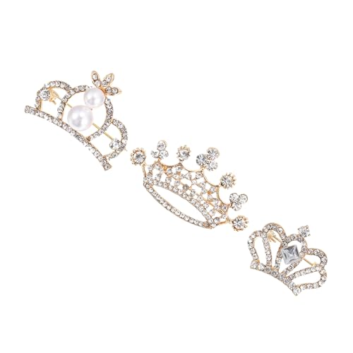 BESPORTBLE 3stücke -design Brosche Für Damen Dekoratives Kleidungsornament Stilvolle Brustnadel Mit Strass Und Imitations-perle Zum Verzieren Von Schals Und Taschen von BESPORTBLE
