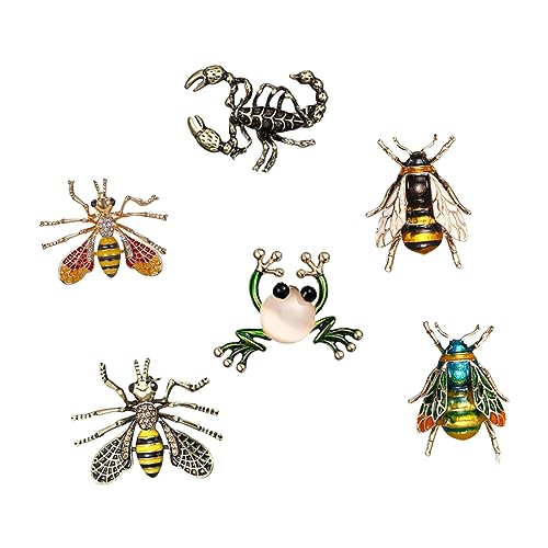 BESPORTBLE 6stücke Vintage Brosche Insect Kreative Brosche Im Retro-stil Corsage Brustnadel-dekor Kleidungsdekor Hochwertige Materialien Elegante Modeaccessoires Für Partys Und Tägliche Trage von BESPORTBLE