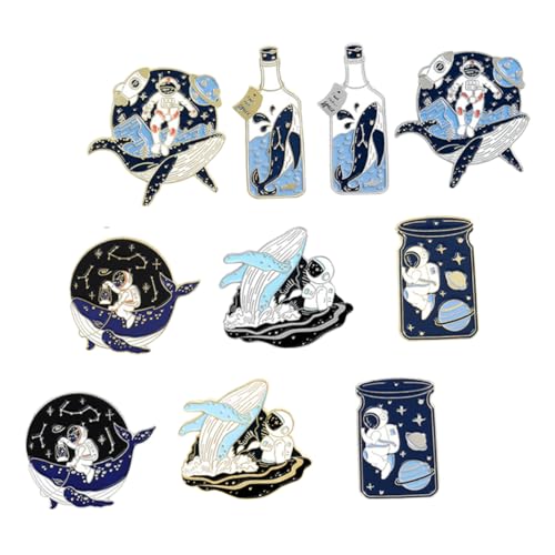 BESPORTBLE 10stücke Astronaut Und Wale Broschen Cartoon-pins Kleidertaschen Rucksack-abzeichen Hochwertiges Legierungsmaterial Dekorativ Und von BESPORTBLE