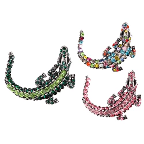 BESPORTBLE 1 Satz Teiliges Stilvolle Broschen Anstecknadeln Legierung Für Männer Frauen Kreative Krokodilform Kombinieren Mit Kleidung Accessoires 3 Stück von BESPORTBLE