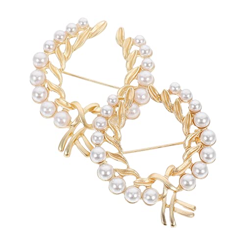 BESPORTBLE 2stücke Perlen Corsage Retro Brustnadel Zarte Brosche Damen Kleidung Zubehör Dekorative Pin Für Pullover Anzüge Röcke Taschen von BESPORTBLE