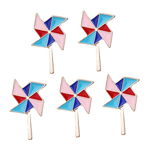 BESPORTBLE 1 Satz Windmühlen Broschen Kreative Cartoon Anstecknadeln Für Damen Herren Einfache Kragenpins Farbenfrohe Modeaccessoires Für Kleidung Bastelprojekte 5 Stück von BESPORTBLE
