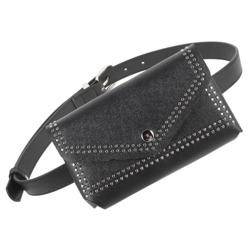BESPORTBLE Gürteltasche Aus Kunstleder Für Frauen Kleine Hüfttasche Abnehmbar Mit Punk-Motiven Und Lederriemen Verziert Modische Reisetasche Mit Ausreichend Platz Für Lippenstifte Bargeld Gel von BESPORTBLE