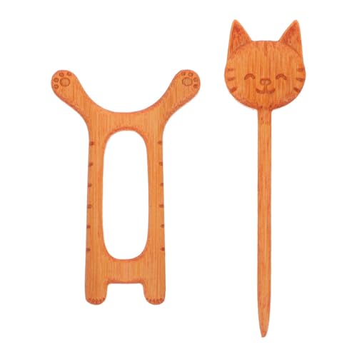 BESPORTBLE 1 Set Holzbrosche mit Katzenmotiv: Pullover-Clip mit Katzen-/Kätzchenmotiv für Damen und Mädchen – Schalnadel aus Holz für Tücher, Schals und Strickjacken – Kleidungsschmuck von BESPORTBLE