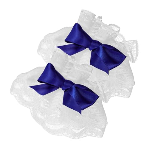 BESPORTBLE 1 Spitzenärmel für Zubehör Party Chiffon Rüsche Handgelenkhandschuhe Damen Spitzenmanschette gefälschte Handgelenksärmel Spitzen-Handgelenk-Handschuhe Stoff Blue von BESPORTBLE