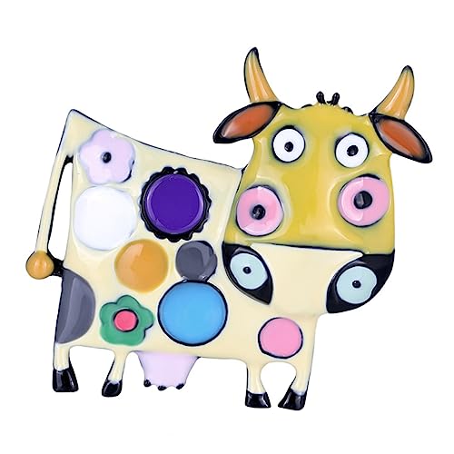 BESPORTBLE Legierungsbrosche Kuh-tier-design Emaille-revers Kleidungsdekor Kleidungszubehör Anstecknadel Für Pullover Mantel Rock Abendkleid von BESPORTBLE