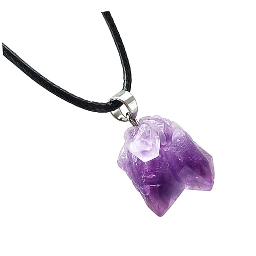 BESPORTBLE Zarte Unregelmäßige Amethyst Halskette Stylischer Anhänger Naturstein Elegantes Schmuck Accessoire für Frauen für Alltag und Besondere Anlässe Langlebiges Design von BESPORTBLE