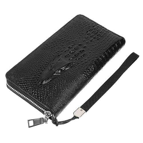 BESPORTBLE Langes Herren Bifold Portemonnaie Aus Hochwertigem Pu Alligatormuster Praktisch Für Geld Karten Handy Und Zusätze Mit Reißverschluss Für von BESPORTBLE