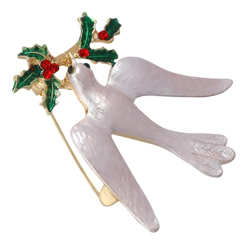 BESPORTBLE Taubenbrosche Friedenstaube Dekorative Stilvolle Anstecker Kleidung Schmuck Accessoire Zier Brosche Für Kleid Tasche Schal Kopftuch von BESPORTBLE