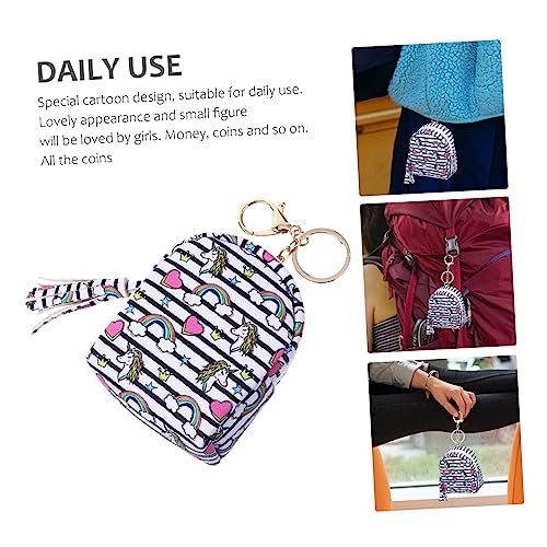 BESPORTBLE 1 Stück Cartoon-Geldbörse Tasche Münze winzig Miniatur klein Karikatur Geldbörse für Mädchen Schlüssel Geldbeutel Mini-Münzbeutel süße Geldbörse PU-Leder Stripe von BESPORTBLE