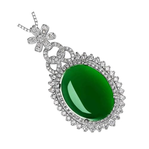 BESPORTBLE Chrysoprase Halskette Für Frauen Zarter Anhänger Mit Grünem Edelstein Lange Kette Elegantes Schmuckstück Für Jeden Anlass Für von BESPORTBLE
