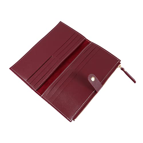 BESPORTBLE 1 Stück Damen Geldbörse mit Mehreren Kartenfächern Faltbare Geldbörse Weinrot Tragbar für Reisen und Alltag für Kleingeld und Karten Kompakt und Leicht von BESPORTBLE