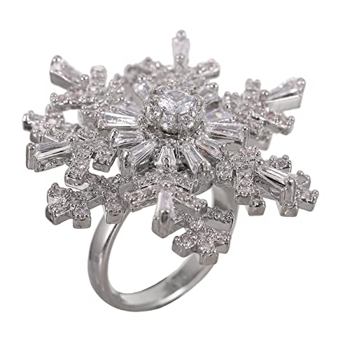 BESPORTBLE Schneeflockenring Verstellbar Damenring Fingerschmuck Zarter Ring Doppelschicht Schneeflocke Design Aus Hochwertigem Material Für Mädchen Und Alltagskleidung von BESPORTBLE
