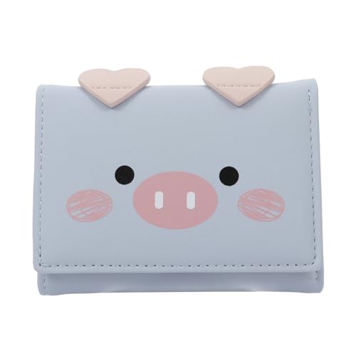BESPORTBLE Damen Pu Kunstleder Cartoon Schwein Geldbörse Faltbare Organizer Für Karten Bargeld Kreditkarten Und Praktisch Mädchen Entzückende Brieftasche von BESPORTBLE
