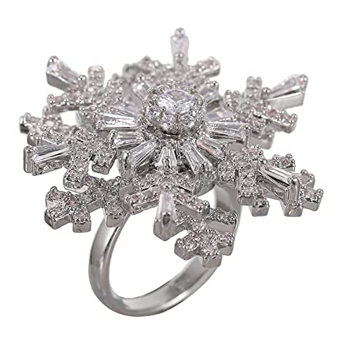 BESPORTBLE Schneeflocke Design Offener Ring Für Frauen Verstellbarer Fingerring Mit Schneeflocken-motiv Langlebiger Ringschmuck Für Alltag Und Festivals von BESPORTBLE