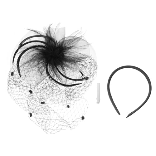 BESPORTBLE Fascinator Damen Hut Netzgarn mit Federn für Hochzeiten Partys und Kopfbedeckung für Frauen Leicht und Angenehm zu Tragen von BESPORTBLE