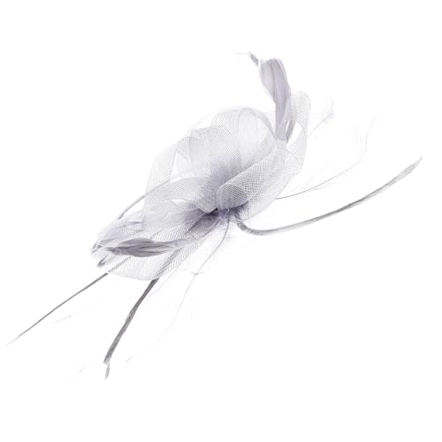 BESPORTBLE 1 Stück Federkopf und Haarzubehör Haarklammern Braut- Clips Blume Hochzeit Teeparty Damen haarschmuck -Clip Mesh-Clip Grey von BESPORTBLE