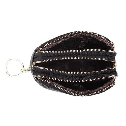 BESPORTBLE 1 Stück Geldbörse Aus Rindsleder Beutel Ändern Geldbörsen Münzbeutel Reißverschluss- Brieftasche Schlüssel Mini- Für Frauen Münze Schwarz Echtes Leder von BESPORTBLE