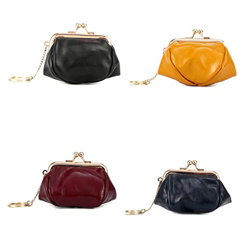 BESPORTBLE Retro Öl-wachs Echtleder Münzbeutel Für Damen Stilvolle Geldbörse Mit Praktischem Ring Zur Aufbewahrung Von Münzen Bargeld Und Ohrhörern Langlebiges Und Tragbares Design von BESPORTBLE