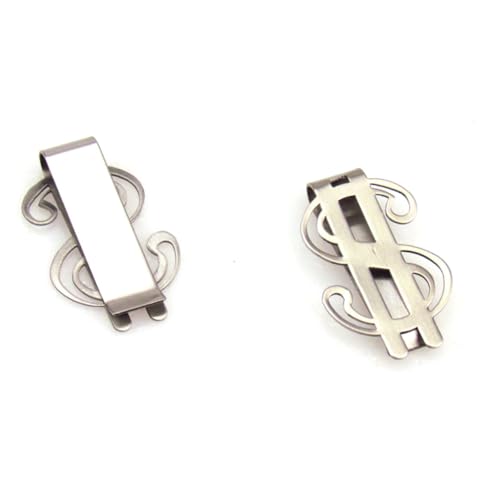 BESPORTBLE 1 Stück Geldklammer für Bargeld Karten Robuster Doppelseitiger Geldscheinklammer mit Schickem Design für Herren Damen die Vordere Silberfarben von BESPORTBLE