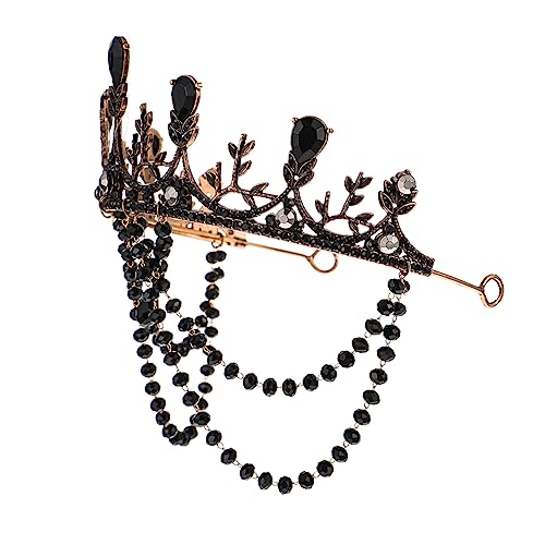 BESPORTBLE 1 Stück Gotisches Rampenlicht barocker Stil Quinceanera Hochzeitsfestzug Tiara Braut elegante Krone Braut Hochzeitskrone Haarschmuck für die Hochzeit Strass Black von BESPORTBLE