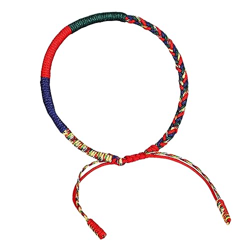 BESPORTBLE Handgestricktes Vierfarbiges Armband Kreatives Rotes Schnurarmband Damen-armbandkette Fußkettchen Für Frauen Bunt von BESPORTBLE