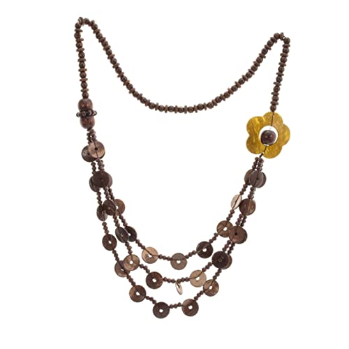 BESPORTBLE Holzperlenkette Damen Böhmische Halskette Handgemachte Kokosnussschalen Perlenkette Für Frauen Retro Mode Schmuck Mit Einzigartigem Design Für Jeden Anlass von BESPORTBLE