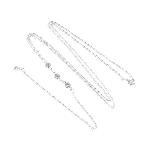BESPORTBLE 1 Stück Kreative Kristallhalskette für Hochzeiten Rückenkette für Brautkleider Körperkette mit Tropfenball Design Modischer Modeschmuck für Frauen Silber von BESPORTBLE